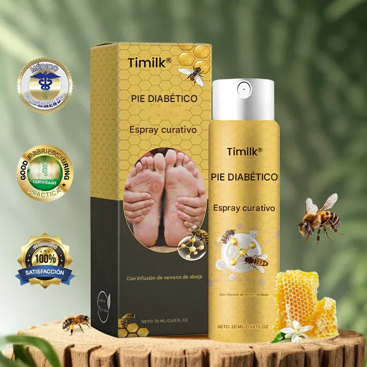 Timilk® Spray terapéutico para pies diabéticos - Enriquecido con veneno de abeja