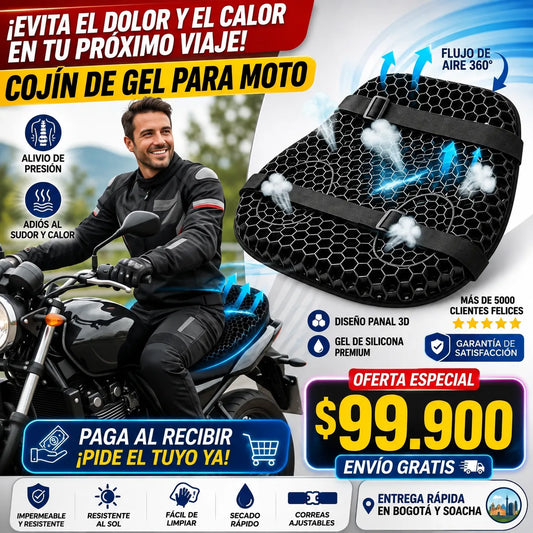 Cojín de Silicona para Moto – Adiós al Dolor de Cola y espalda en los Viajes Largos