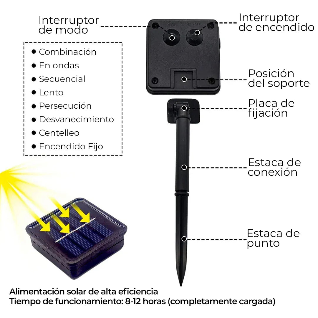 Luz LED Navidad solar🎄